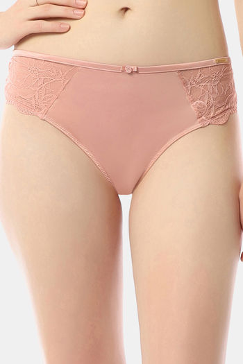 Buy Amante Low Rise Three-Fourth Coverage Bikini Panty - Mellow Rose